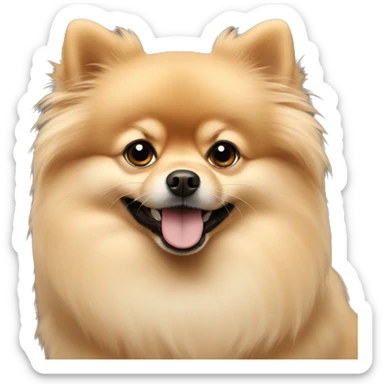 beige pomeranian  sticker