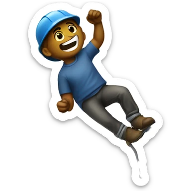 Lineman climbing pole  sticker