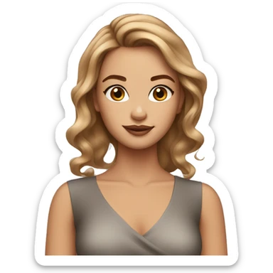 Glamorous gorgeous girl with light brown hair sticker