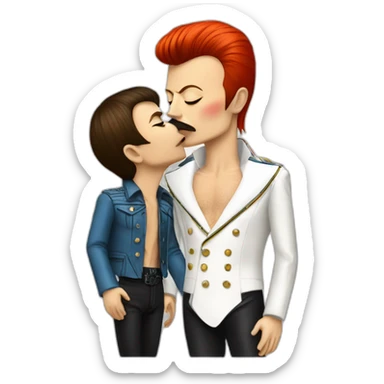 David Bowie kissing Freddie Mercury  sticker