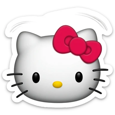 hello kitty with wind sticker