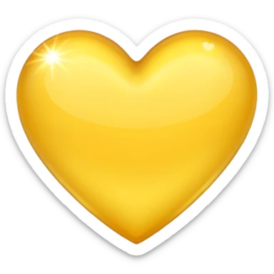 yellow heart with a shimmering effect sticker