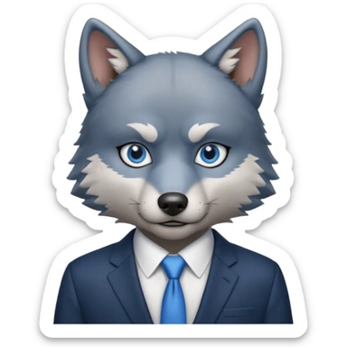 wolf in business suit sticker