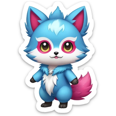  High quality Cute Cool Kawaii edgy Pretty Chibi Fur-Sona Colorful Fakemon Full Body sticker