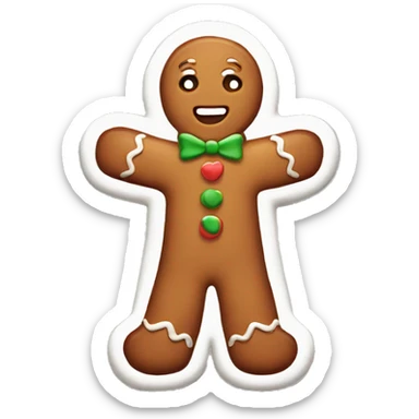Gingerbread man cute sticker