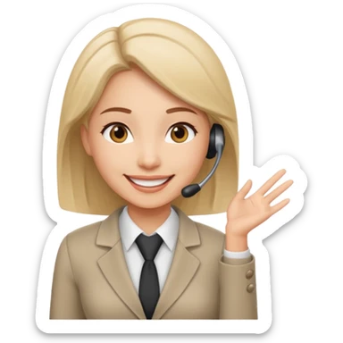 A female office worker that undertakes the work or tasks to respond to the customer's sales request, no head sets. sticker