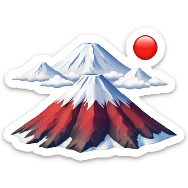 Mount Fuji with red color and nothing else. sticker