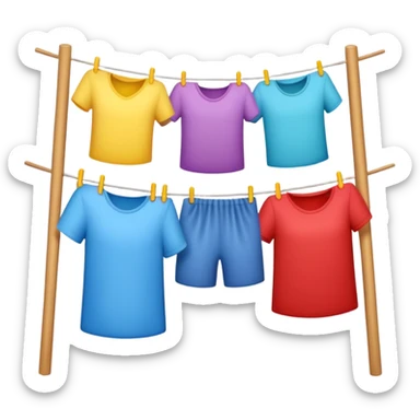 colorful laundry drying line sticker