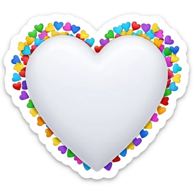 white heart with star confetti sticker
