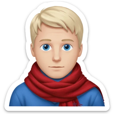 hold men blue eyes, art painting scarf sticker