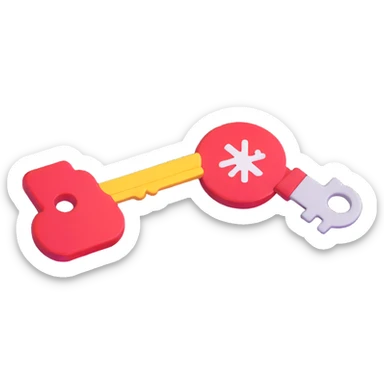 api key with code symbols sticker