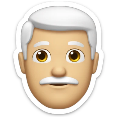 Hombre de piel blanca con el pelo corto negro y peinado hacia el lado derecho, con los lados rapados, sin barba y sin bigote y sin gafas sticker