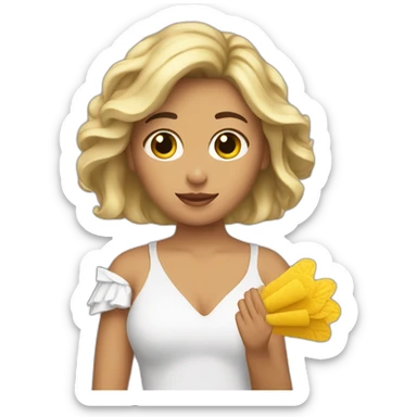 chica con abanico en la mano sticker