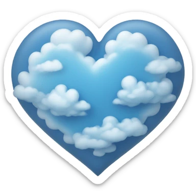 Blue cloudy heart sticker
