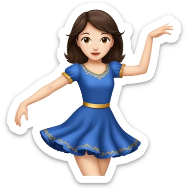 Brunette girl dancing sticker