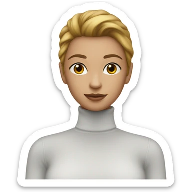 white long-sleeve turtle-neck bodysuit isolated sticker