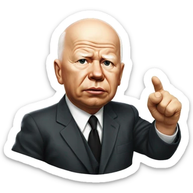 Khrushchev photorealistic threatens with his fist sticker