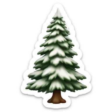  actual white fir christmas tree isolated.  sticker