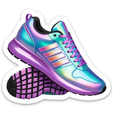 glitter running shoes sticker