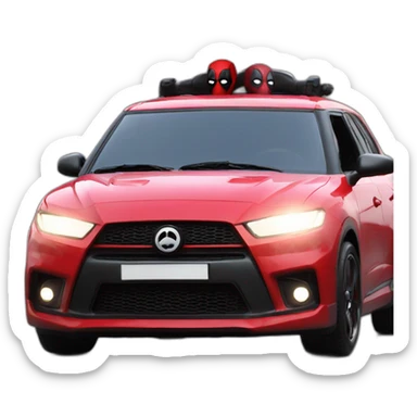 Voiture deadpool  sticker