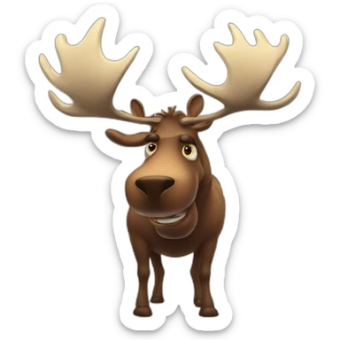 mean looking moose sticker