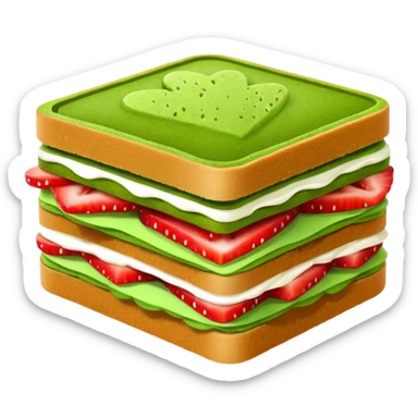 Strawberry matcha sandwich sticker