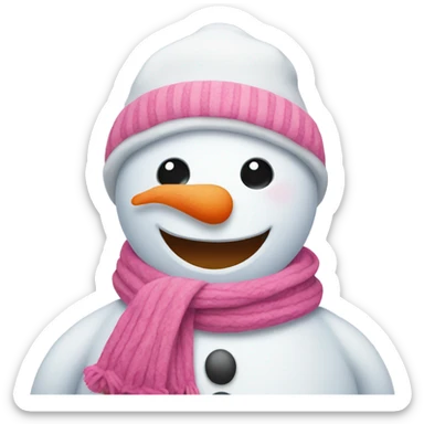 snowman with pink scarf sticker