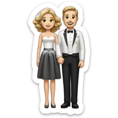 Couple 30 anniversary bridal sticker