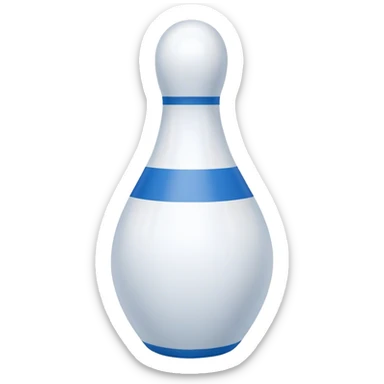 Bowling pin, blue line and white sticker