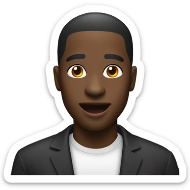 Black man with his tongue out sticker