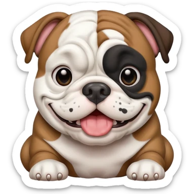 Black and white happy boy English bulldog with a big smile sticker