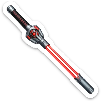 lightsaber with glowing red blade and simple hilt sticker