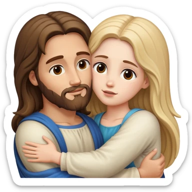 jesus hugging white girl sticker