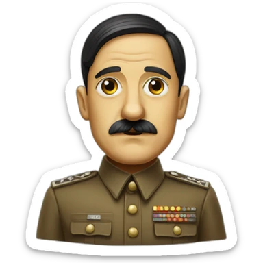 Hitler, realistic, small mustard sticker