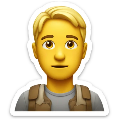 Yellow standard emoji giving a side look to the camera conveying an emotion of suspicion or skepticism sticker