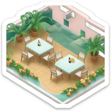 isometric restaurant bermuda sticker