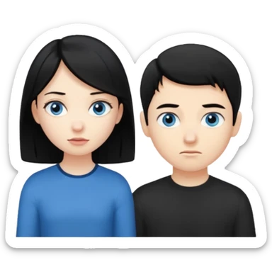 girl black hair ignore boy blond hair sticker