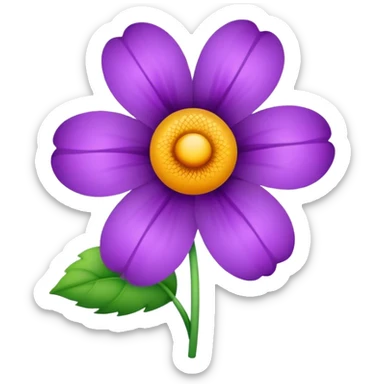 Purple solitary flower  sticker