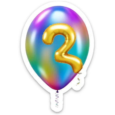 The number 30 helium balloon sticker