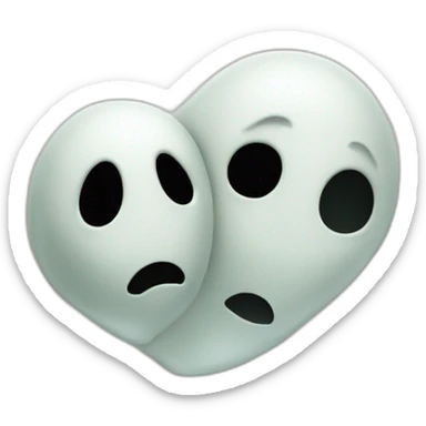 a female ghost and a male ghost kissing in a Ying and yang sticker