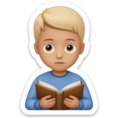 Ders çalışan çocuk elinde kitap oksun sticker