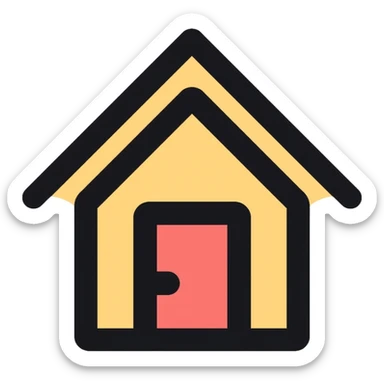 house with roof and door, home icon sticker