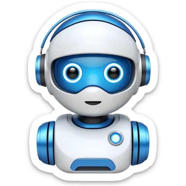 I want an AI chat bot image which represents as chat bot agent. sticker