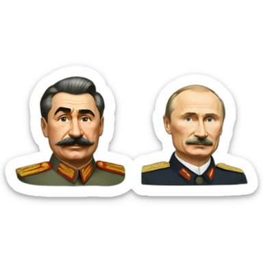 Joseph Stalin And Vladimir putin as a family sticker