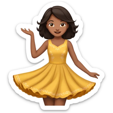 Dark hair women twirling sticker