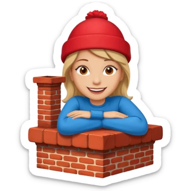 Female lie down on a chimney sticker