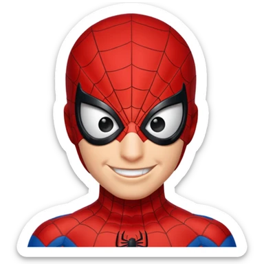 Crea emoji de Spider Man riendose sticker