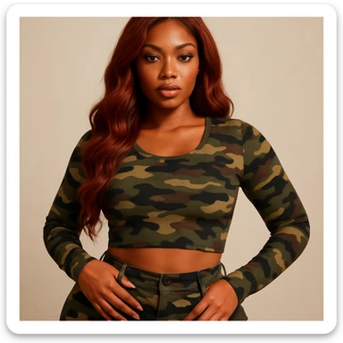 redbone baddie in camo sticker