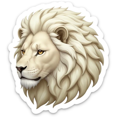 White lion sticker