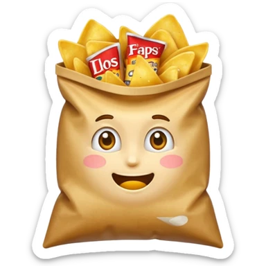 chips dans un paquet sticker
